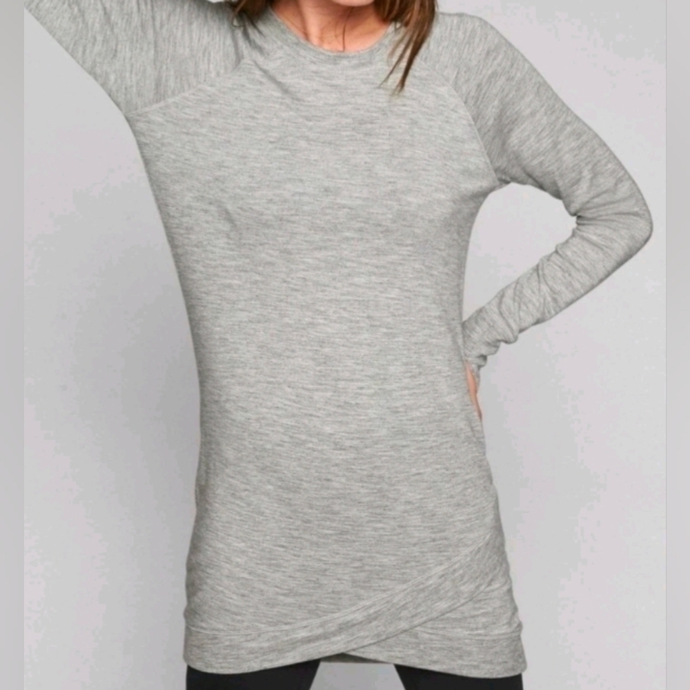 Athleta Criss Cross Dress, Light Heather Grey SIZE XS - Picture 2 of 8